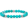 Five Station Silver Turquoise Bead Bracelet