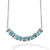 Five Station Swiss Blue Topaz Necklace
