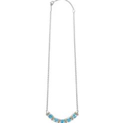 Five Station Swiss Blue Topaz Necklace
