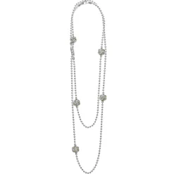 Five Station Two-Tone Love Knot Necklace