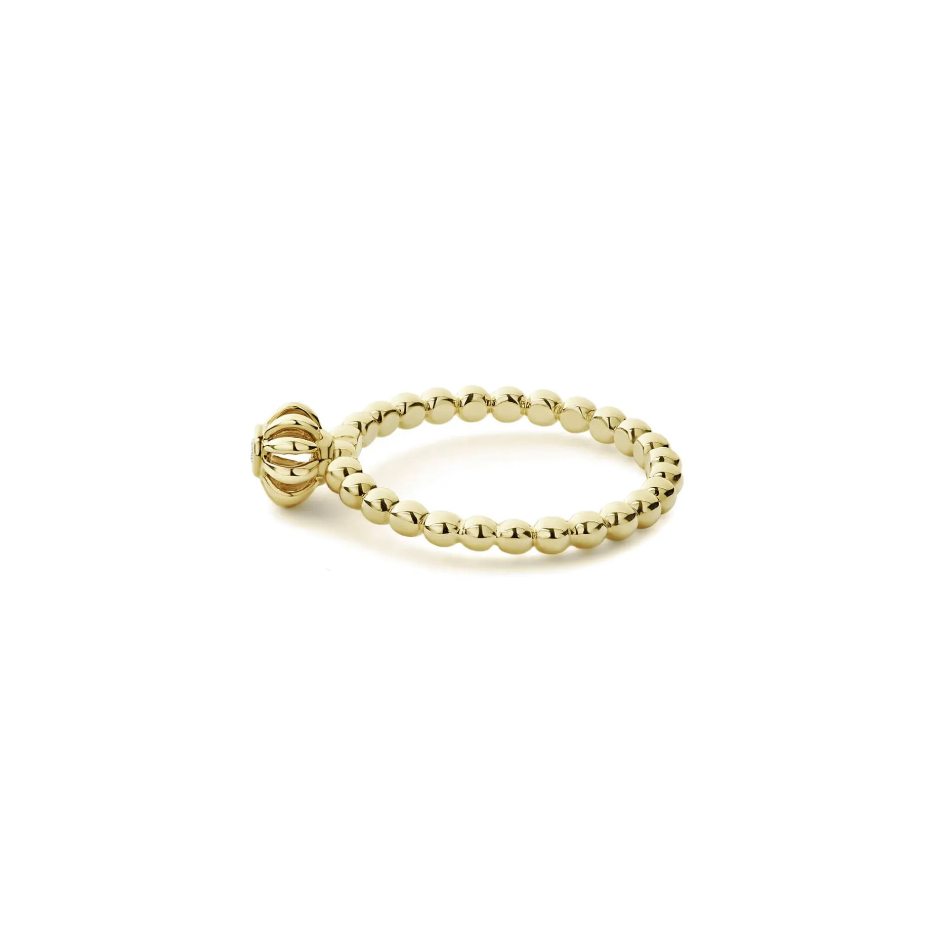 Fluted Flower Diamond Ring
