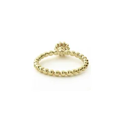 Fluted Flower Diamond Ring