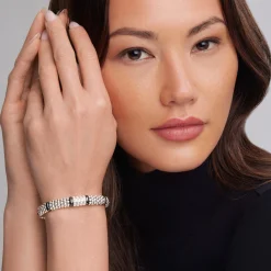 Four Station Diamond Caviar Bracelet | 9mm