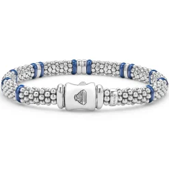 Four Station Diamond Caviar Bracelet | 6mm