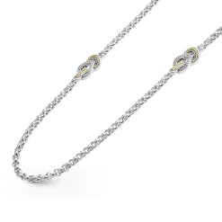 Four Station Two-Tone Knot Necklace