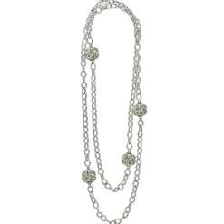 Four Station Two-Tone Love Knot Necklace