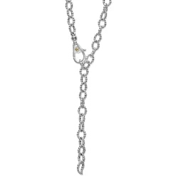 Four Station Two-Tone Love Knot Necklace
