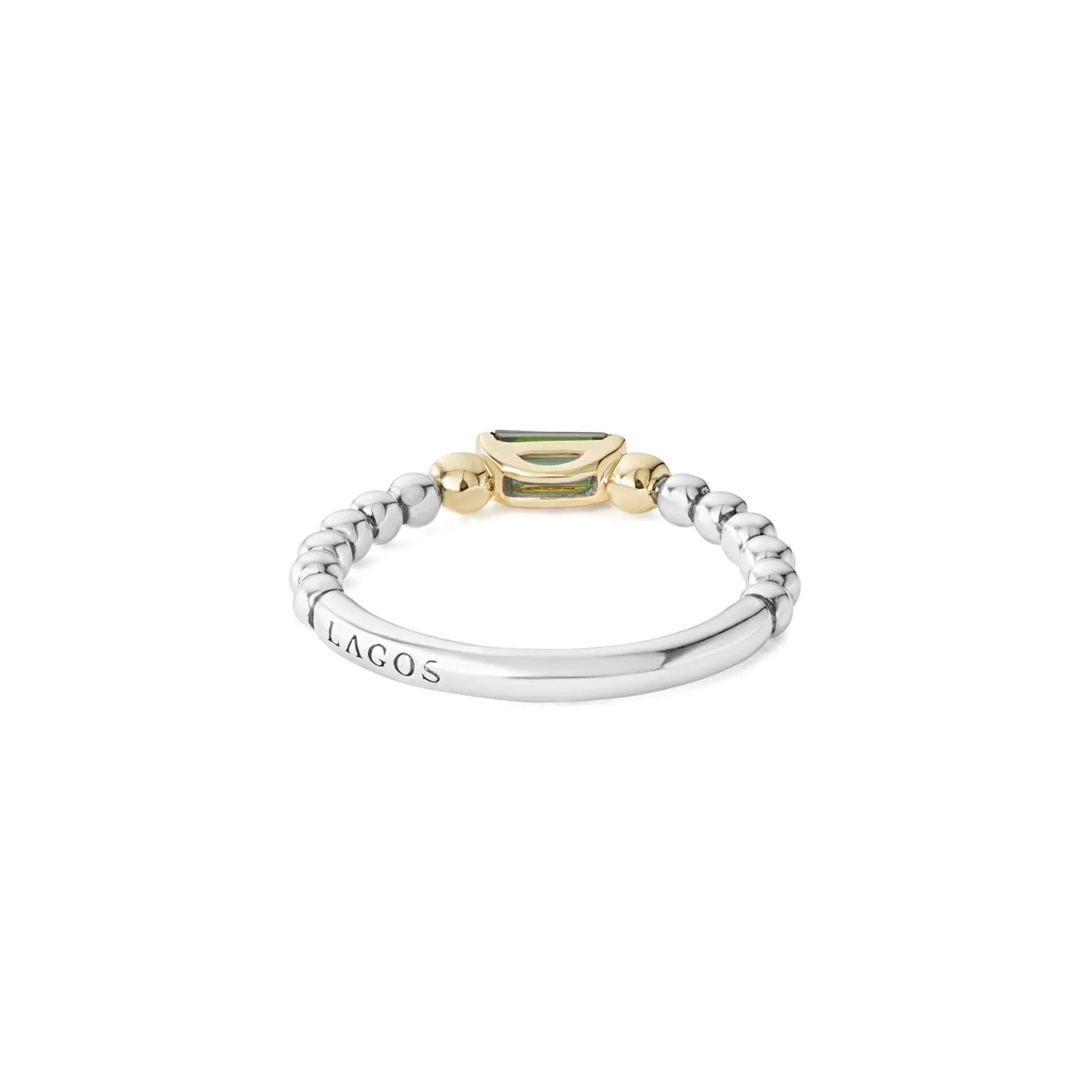 Green Tourmaline Stacking Ring with Diamonds