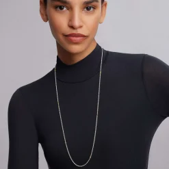 32 Inch Two-Tone Caviar Chain Necklace