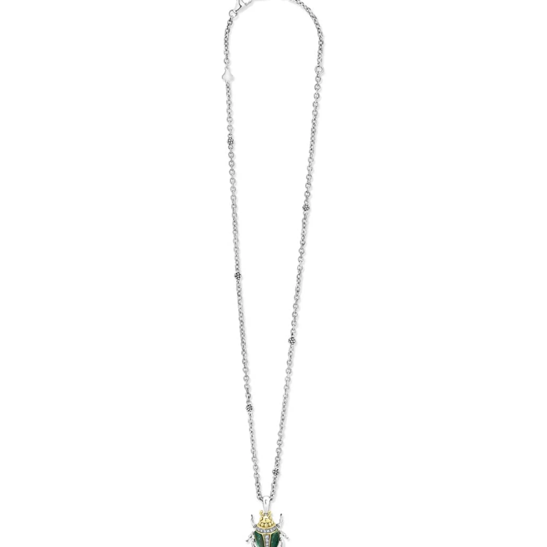 Jade Beetle Diamond Pendant Necklace