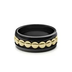 18K Gold and Black Ceramic Ring