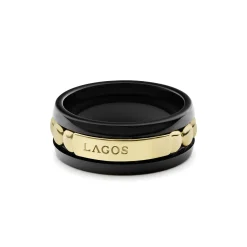 18K Gold and Black Ceramic Ring