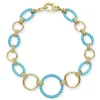 18K Gold and Blue Ceramic Link Bracelet