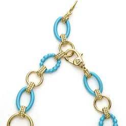18K Gold and Blue Ceramic Link Bracelet