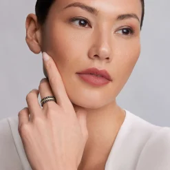 18K Gold and Ceramic Stacking Rings