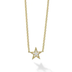 18K Gold and Diamond Star Chain Necklace