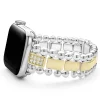18K Gold and Sterling Silver Single Diamond Watch Bracelet-38-45mm