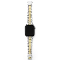 18K Gold and Sterling Silver Single Diamond Watch Bracelet-38-45mm