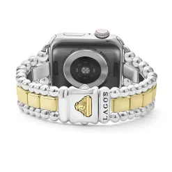 18K Gold and Sterling Silver Single Diamond Watch Bracelet-38-45mm
