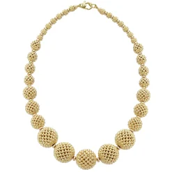 18K Gold Caviar Beaded Ball Necklace