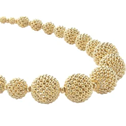 18K Gold Caviar Beaded Ball Necklace