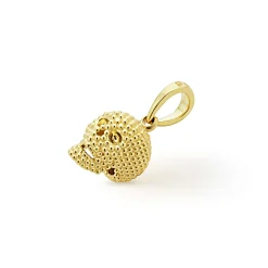 18K Gold Caviar Beaded Skull Amulet