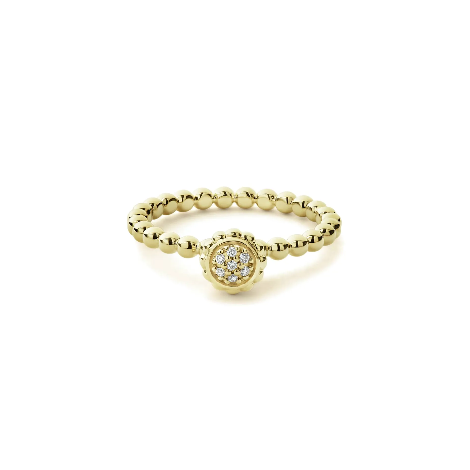 18K Gold Caviar Diamond Ring