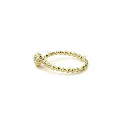 18K Gold Caviar Diamond Ring