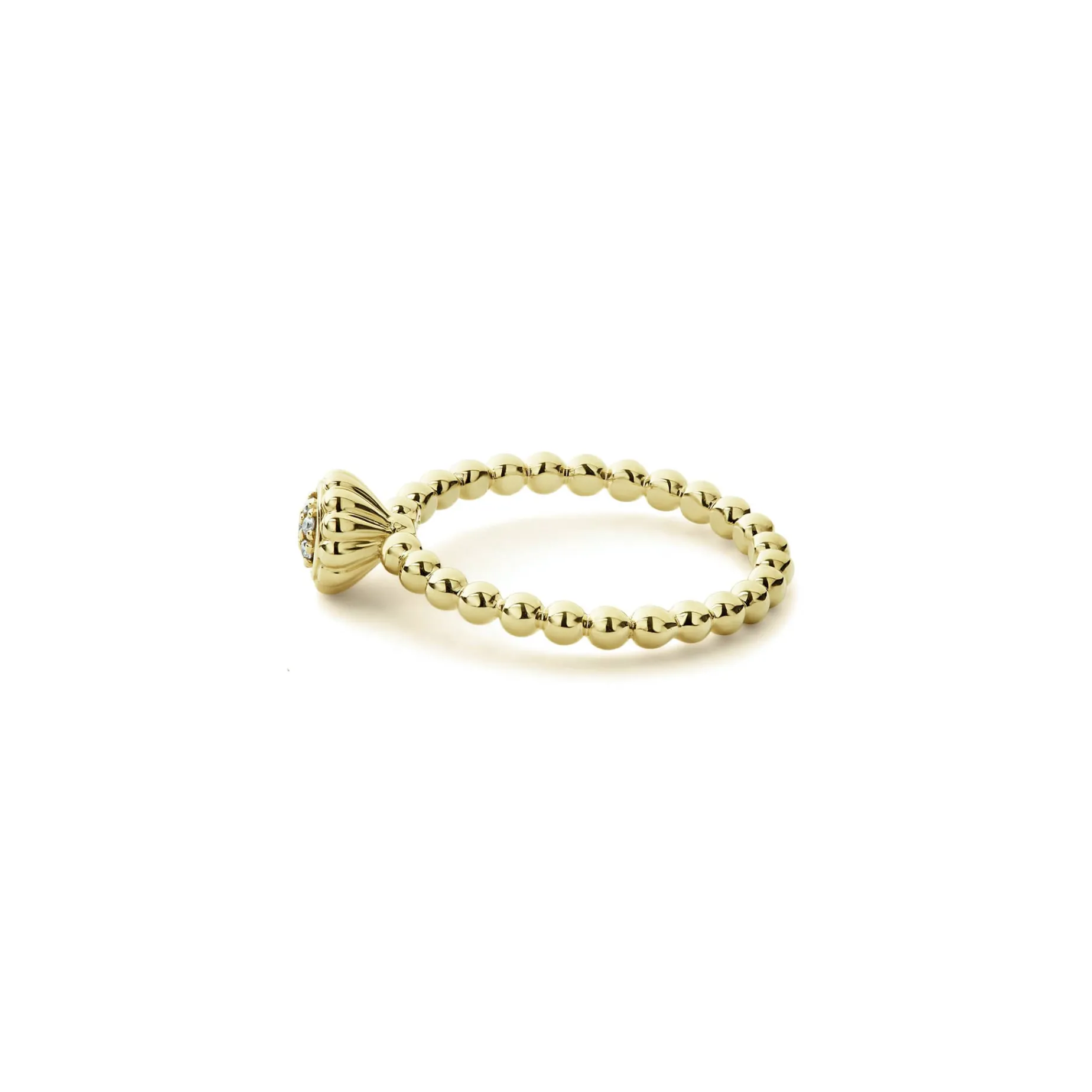 18K Gold Caviar Diamond Ring
