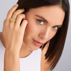 18K Gold Caviar Ring