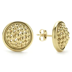 18K Gold Caviar Stud Earrings