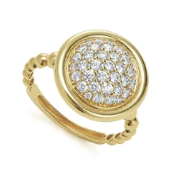 18K Gold Circle Diamond Ring