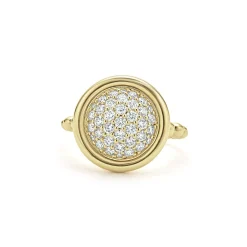 18K Gold Circle Diamond Ring