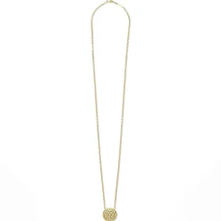 18K Gold Circle Pendant Necklace