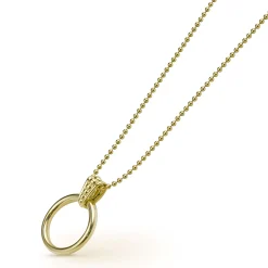 18K Gold Circle Pendant Necklace