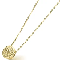 18K Gold Circle Pendant Necklace
