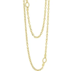 18K Gold Circle Station Necklace
