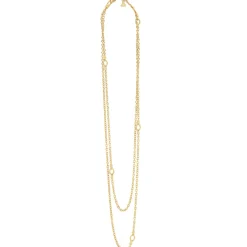 18K Gold Circle Station Necklace