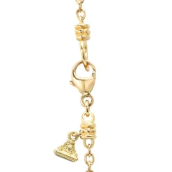18K Gold Circle Station Necklace