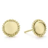 18K Gold Circle Stud Earrings
