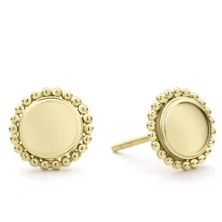 18K Gold Circle Stud Earrings