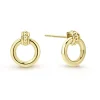 18K Gold Circle Stud Earrings