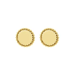 18K Gold Circle Stud Earrings