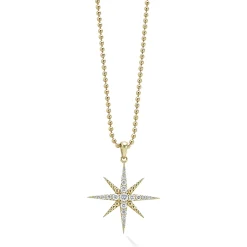 18K Gold Delicate Diamond Pendant Necklace