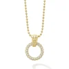 18K Gold Diamond Circle Pendant Necklace