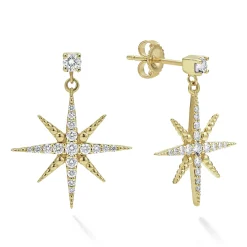 18K Gold Diamond Drop Earrings