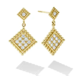 18K Gold Diamond Drop Earrings