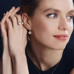 18K Gold Diamond Drop Earrings