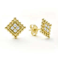 18K Gold Diamond Earrings