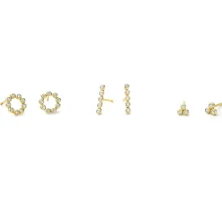 18K Gold Diamond Stud Earring Gift Set